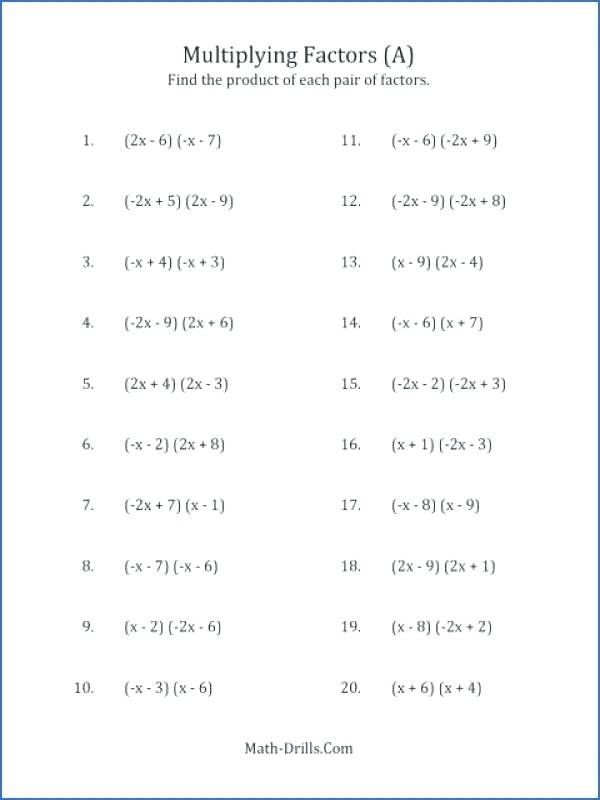 9th Grade Factoring Polynomials Worksheet With Answers