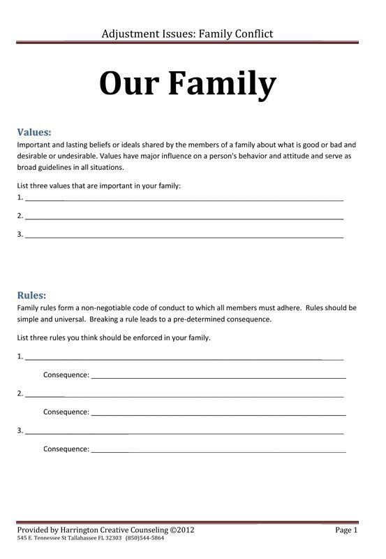 Family Relationships Worksheets For Kids'