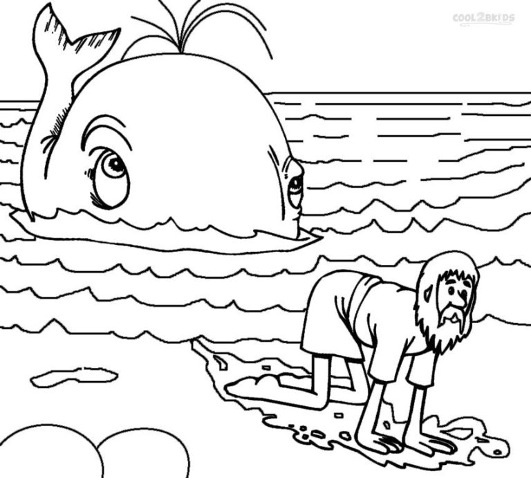 Preschool Jonah And The Whale Coloring Page