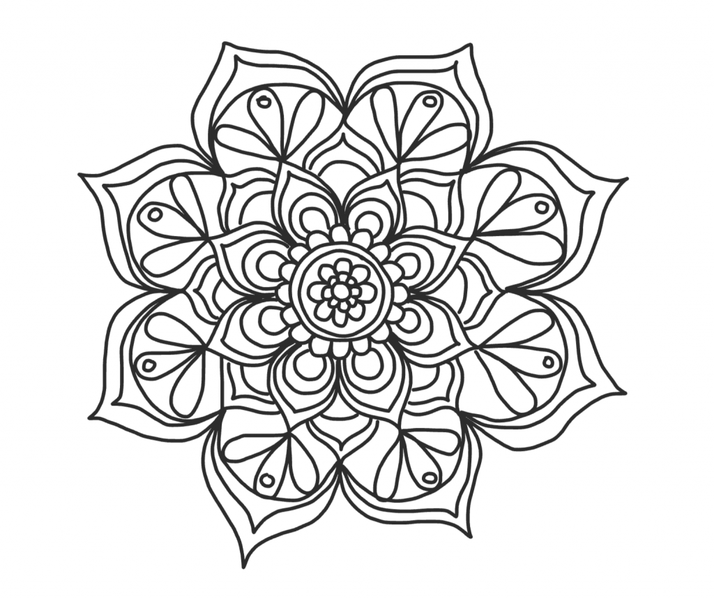 Flower Mandala Coloring Pages Easy