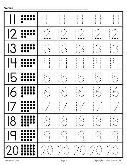 Free Tracing Worksheets Numbers