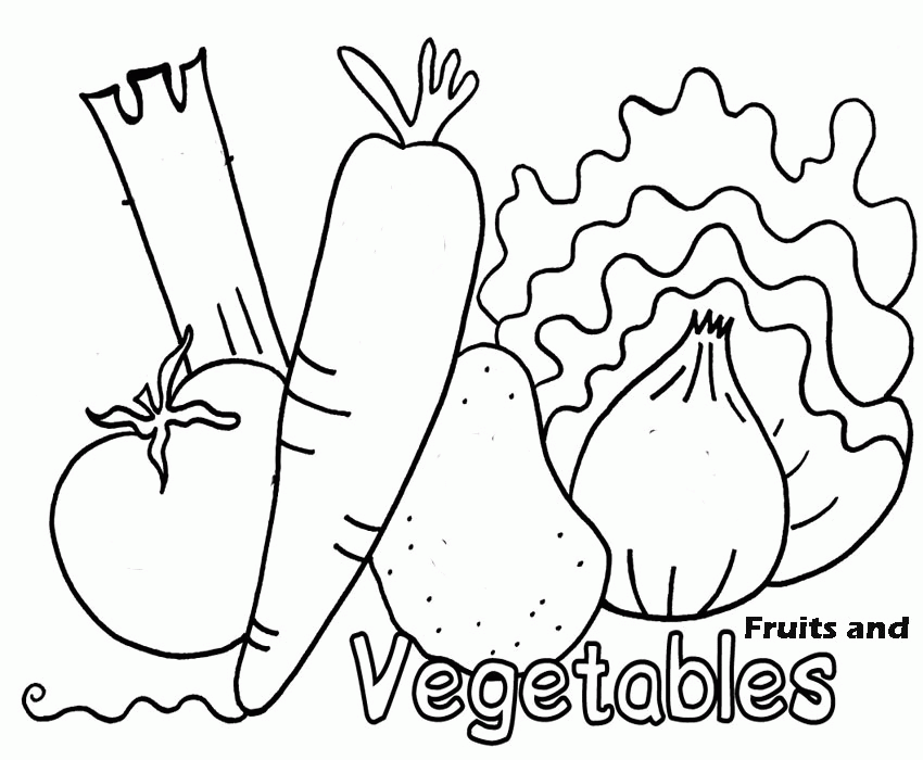 Fruits And Vegetables Coloring Pages Printable