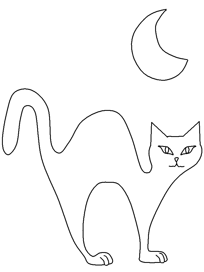 Black Cat Coloring Pages Halloween Cat