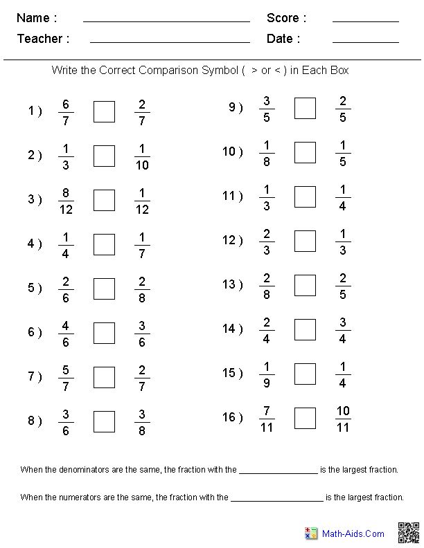 Grade 6 6th Grade Equivalent Fractions Worksheet