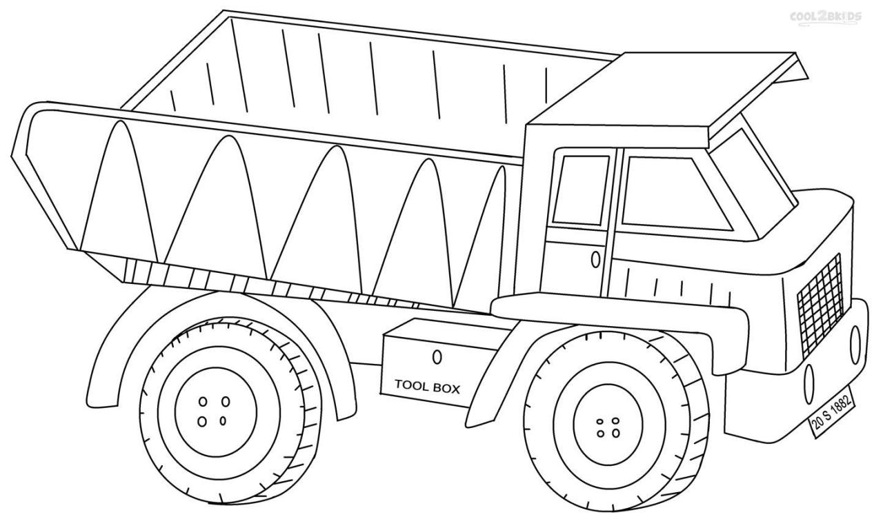 Dump Truck Coloring Pages Free