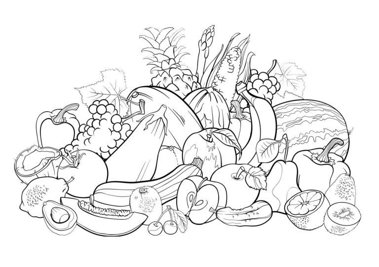 Coloring Book Vegetables Coloring Pages With Names