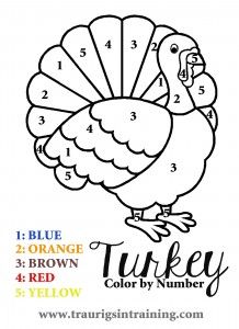 Thanksgiving Color By Number Free Printables