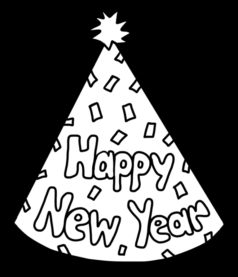 Happy New Year Coloring Page 2021