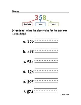 Identify Place Value Worksheets 3rd Grade