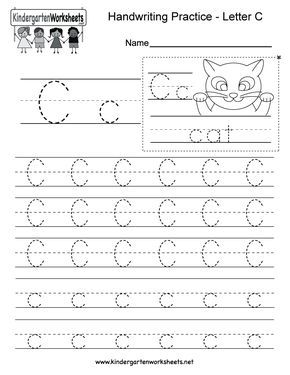 Tracing Worksheets For Kindergarten Letter C