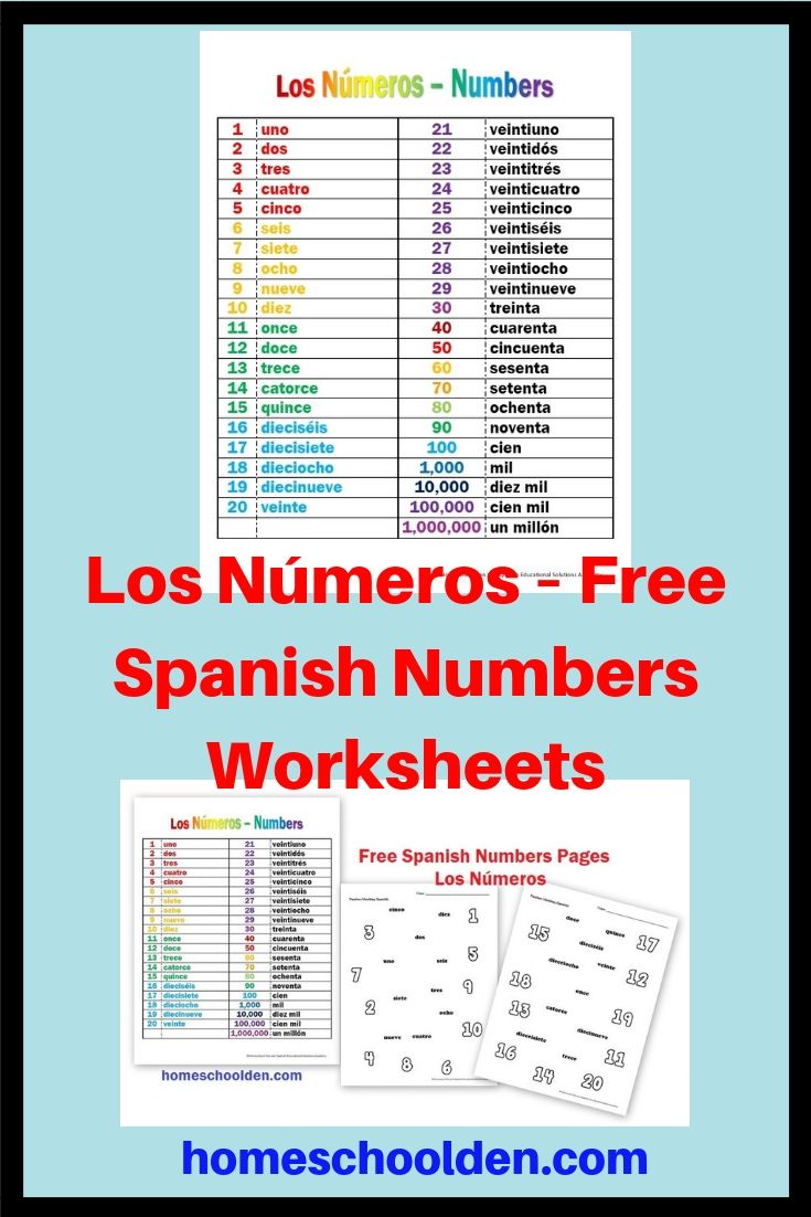 Spanish Numbers 1-30 Worksheet