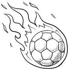 Fire Soccer Ball Coloring Pages