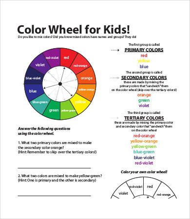 Color Wheel Worksheet Answers