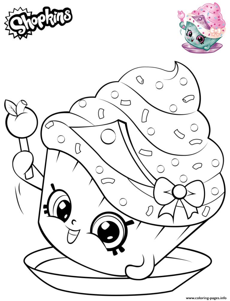 Cupcake Queen Printable Shopkins Coloring Pages