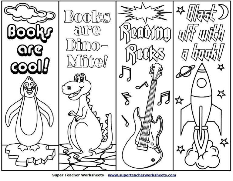 Free Coloring Bookmarks For Kids