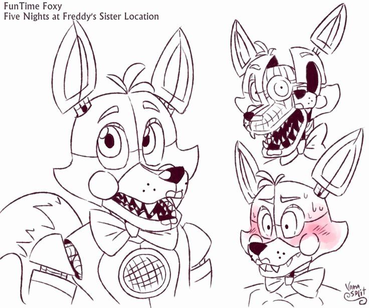 Sister Location Funtime Foxy Fnaf Coloring Pages