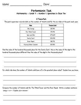 Common Core Math Worksheets 4th Grade Place Value
