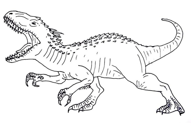T Rex Jurassic World Dinosaur Colouring Pages