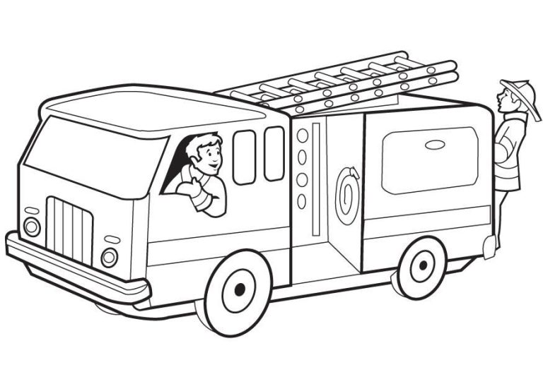 Fire Truck Coloring Pages For Preschoolers