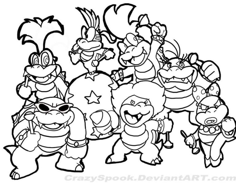 Printable Super Mario Characters Coloring Pages