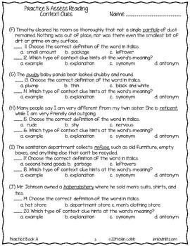 Fourth Grade Context Clues Worksheets 4th Grade