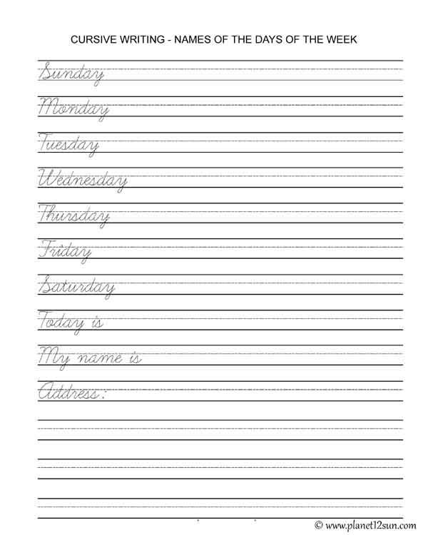 Practice Cursive Writing Worksheets For Kids