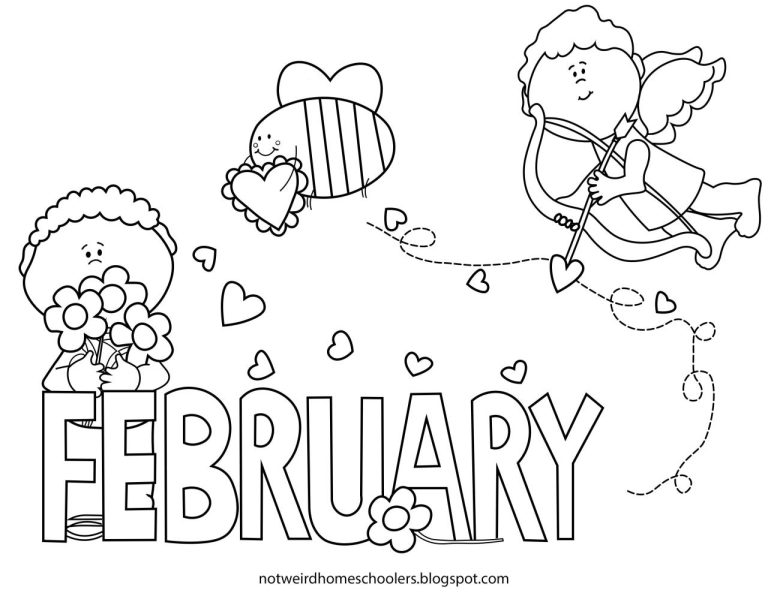 Easy February Coloring Pages