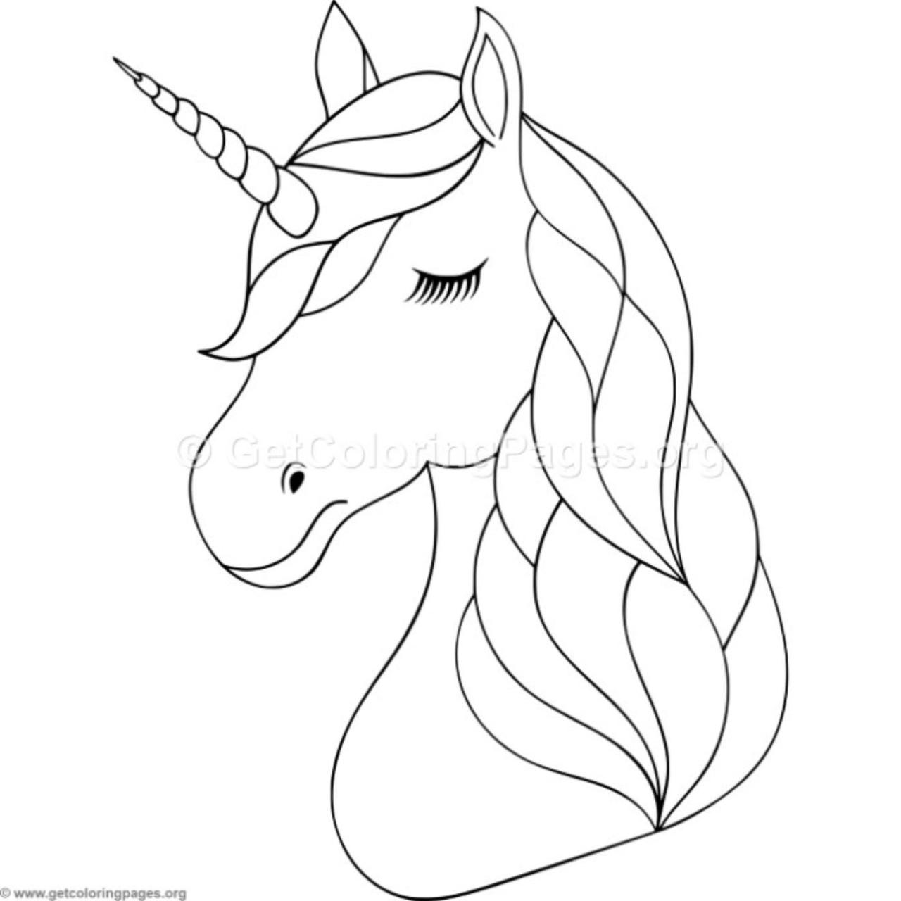 Free Unicorn Head Coloring Pages