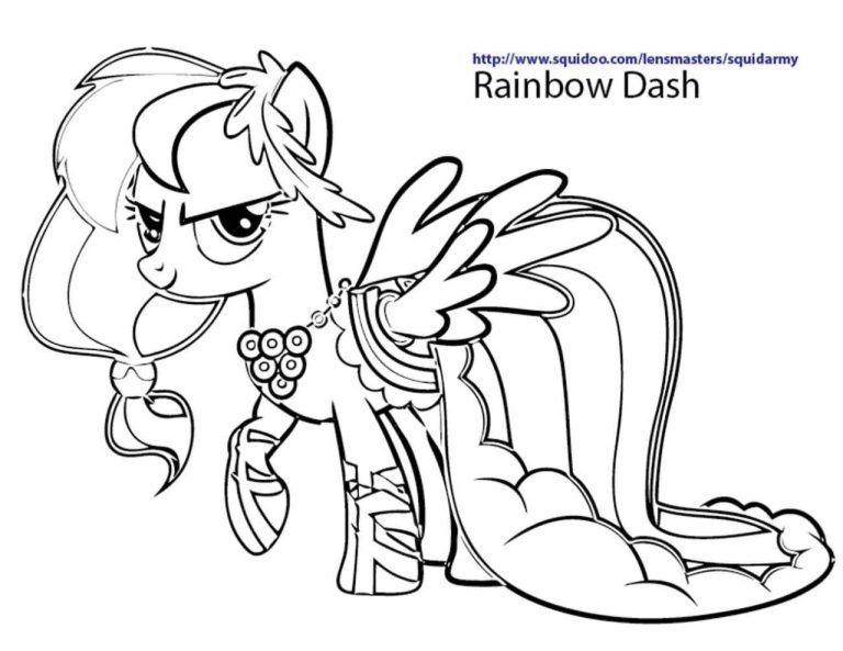 Princess Rainbow Dash My Little Pony Coloring Pages