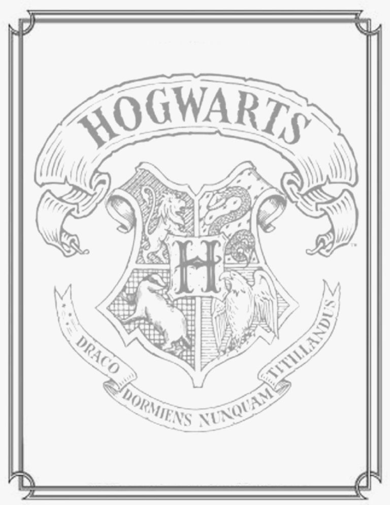 Crest Hogwarts Castle Harry Potter Coloring Pages