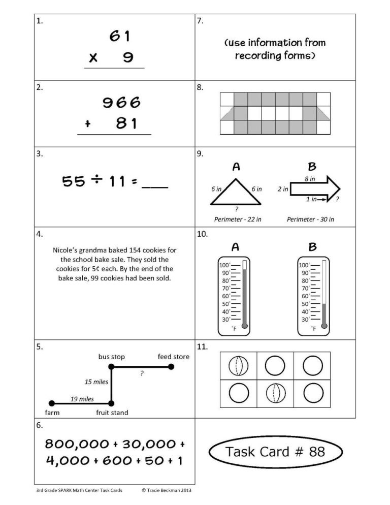 Printable 3rd Grade Math Staar Test Practice Worksheets