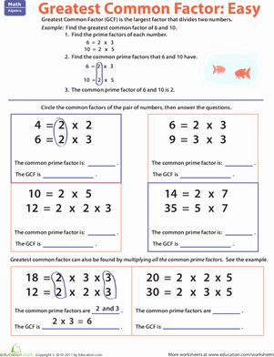 Greatest Common Factor Polynomials Worksheet Pdf