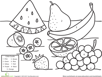Coloring Worksheets For Kids Fruits