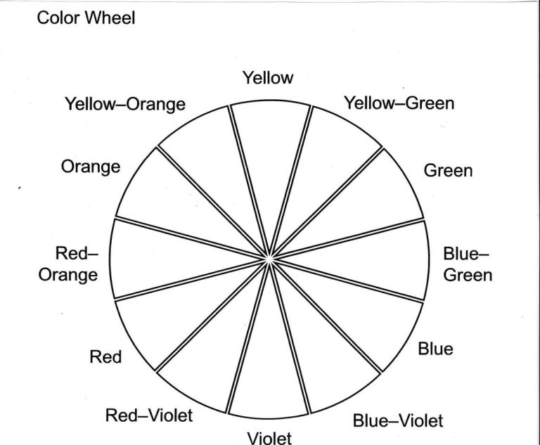 Color Wheel Worksheet Filled Out