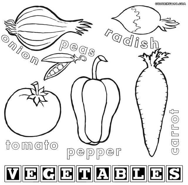 Fruits And Vegetables Coloring Pages For Kids Printable