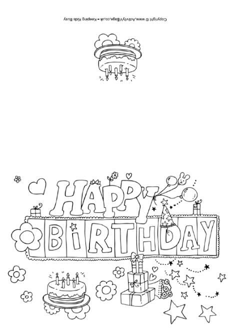Free Printable Coloring Birthday Cards For Mom