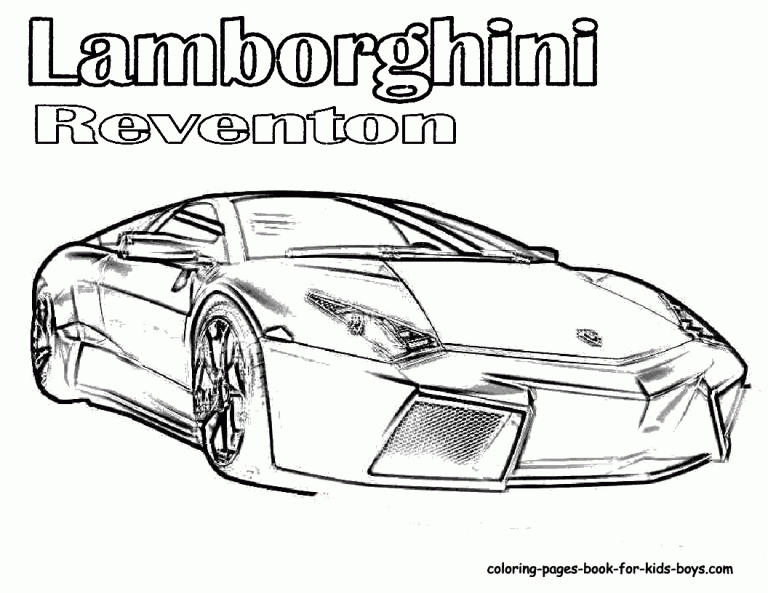 Sports Car Lamborghini Aventador Coloring Pages