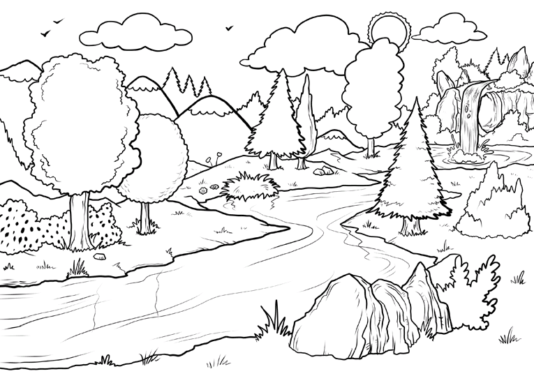 Easy Forest Coloring Pages