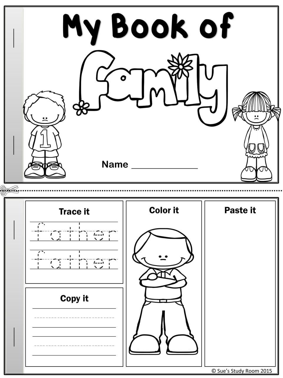 Preschool Family Worksheets For Kindergarten