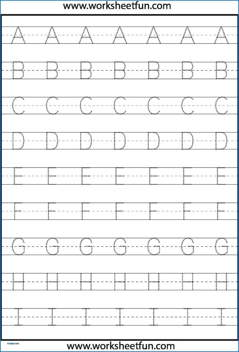 Kindergarten Letter Tracing Worksheets Pdf