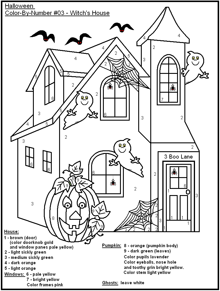 Color By Number Free Printables Halloween