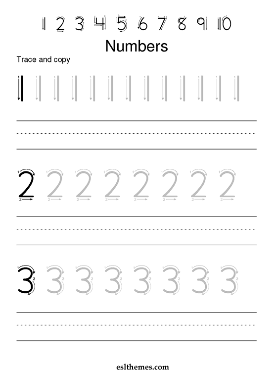 Handwriting Practice Worksheets Numbers
