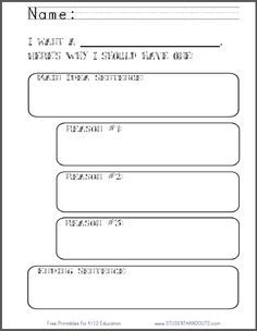 2nd Grade Persuasive Writing Worksheets