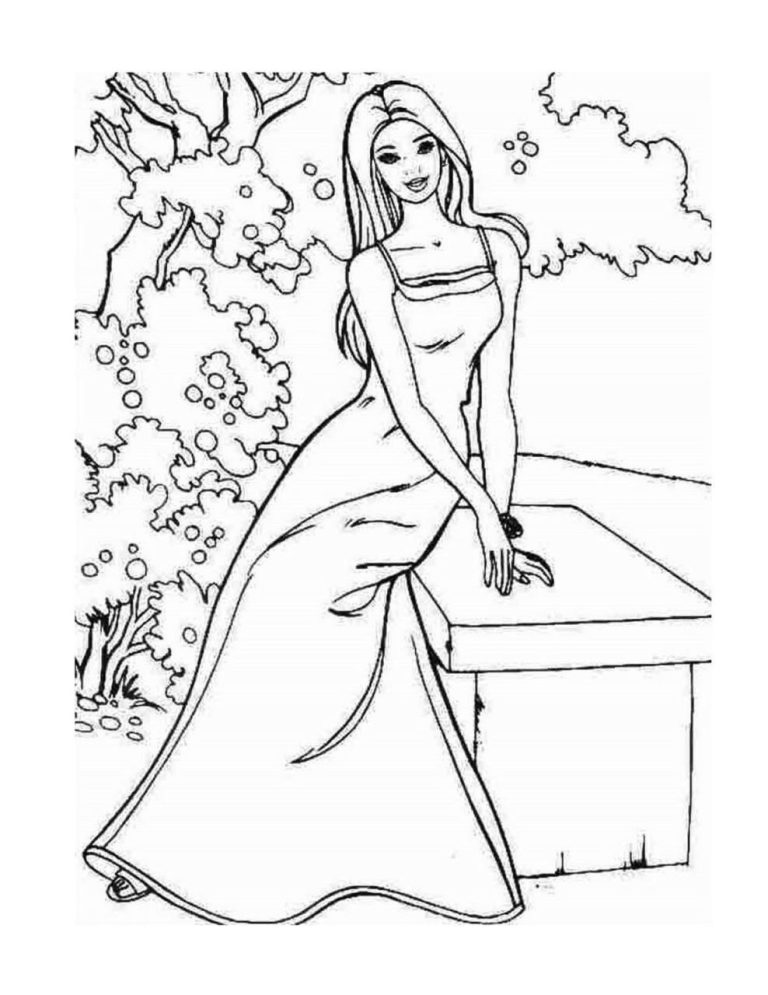 Coloring Pages Princess Barbie Doll Coloring Pages Barbie Drawing For Kids