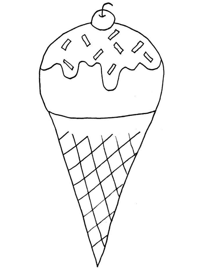 Unicorn Ice Cream Cone Coloring Page
