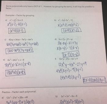 Factoring Polynomials Worksheet With Answers Algebra 2