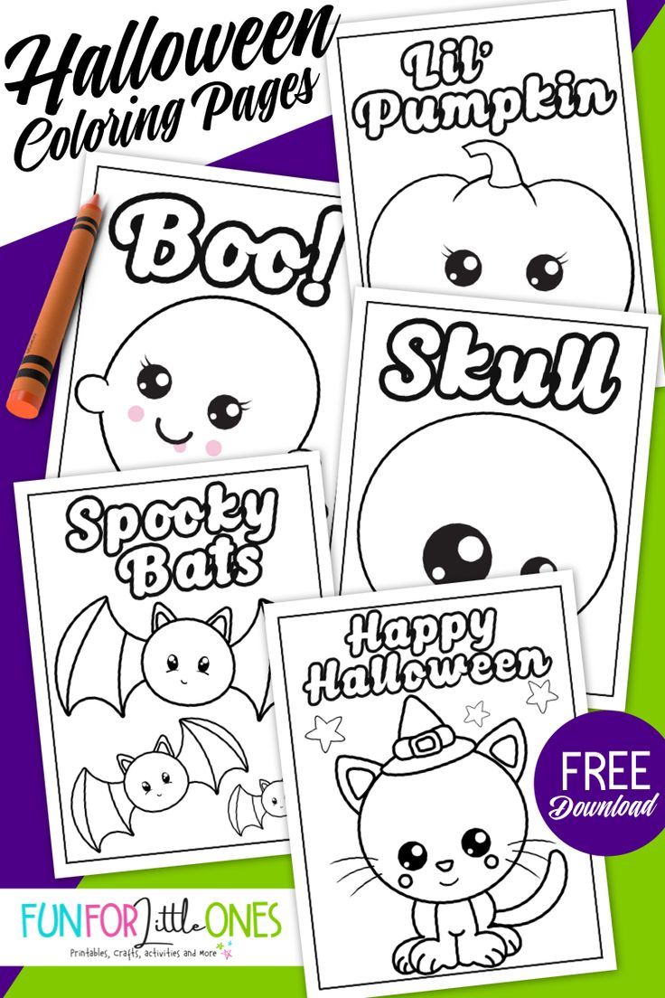 Easy Cute Adorable Halloween Coloring Pages