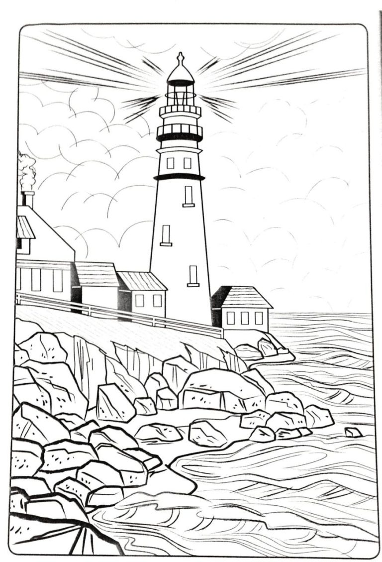 Free Printable Realistic Lighthouse Coloring Pages