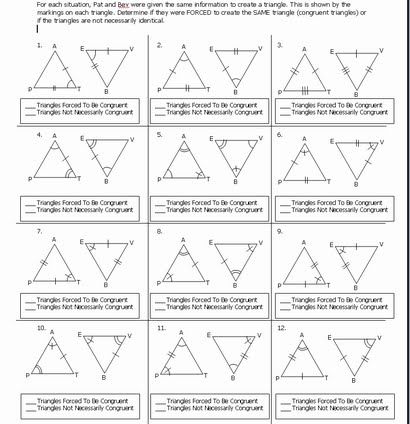 Sas Triangle Congruence Worksheet Answers