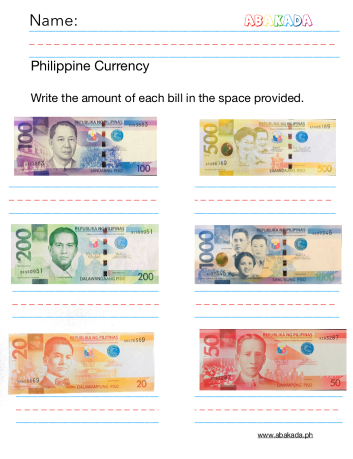 Counting Philippine Money Worksheets 2nd Grade